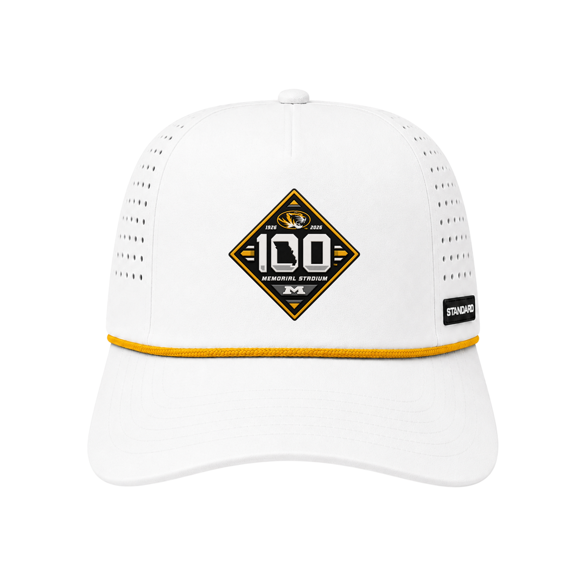 Missouri Tigers 100 Year Football Patch Hat (Customizable Rope)