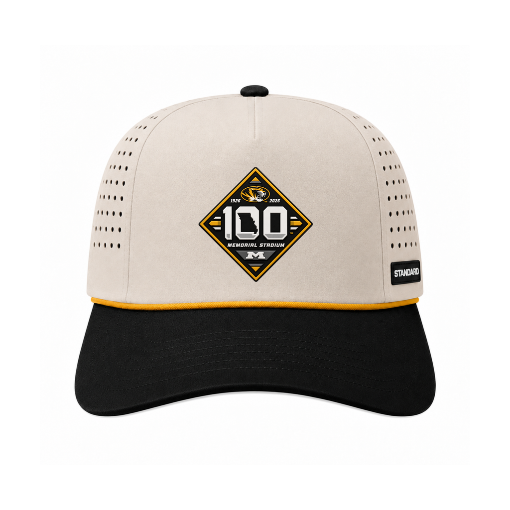 Missouri Tigers 100 Year Football Patch Hat (Customizable Rope)