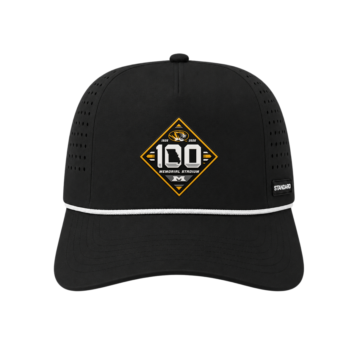 Missouri Tigers 100 Year Football Patch Hat (Customizable Rope)