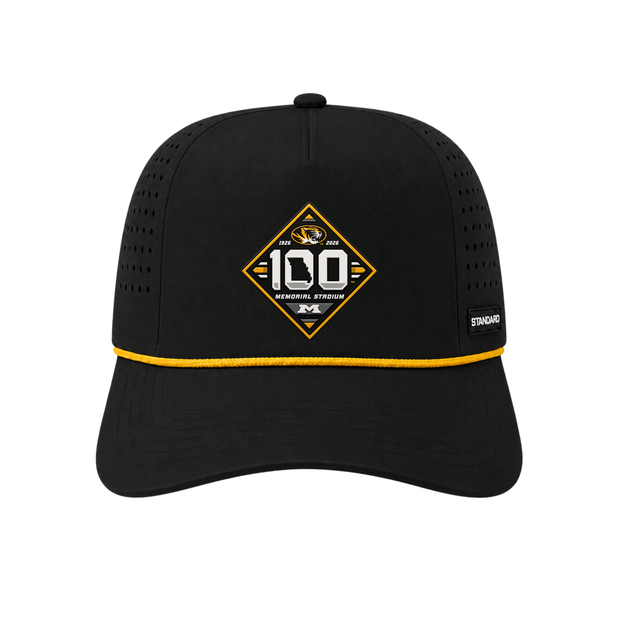 Missouri Tigers 100 Year Football Patch Hat (Customizable Rope)